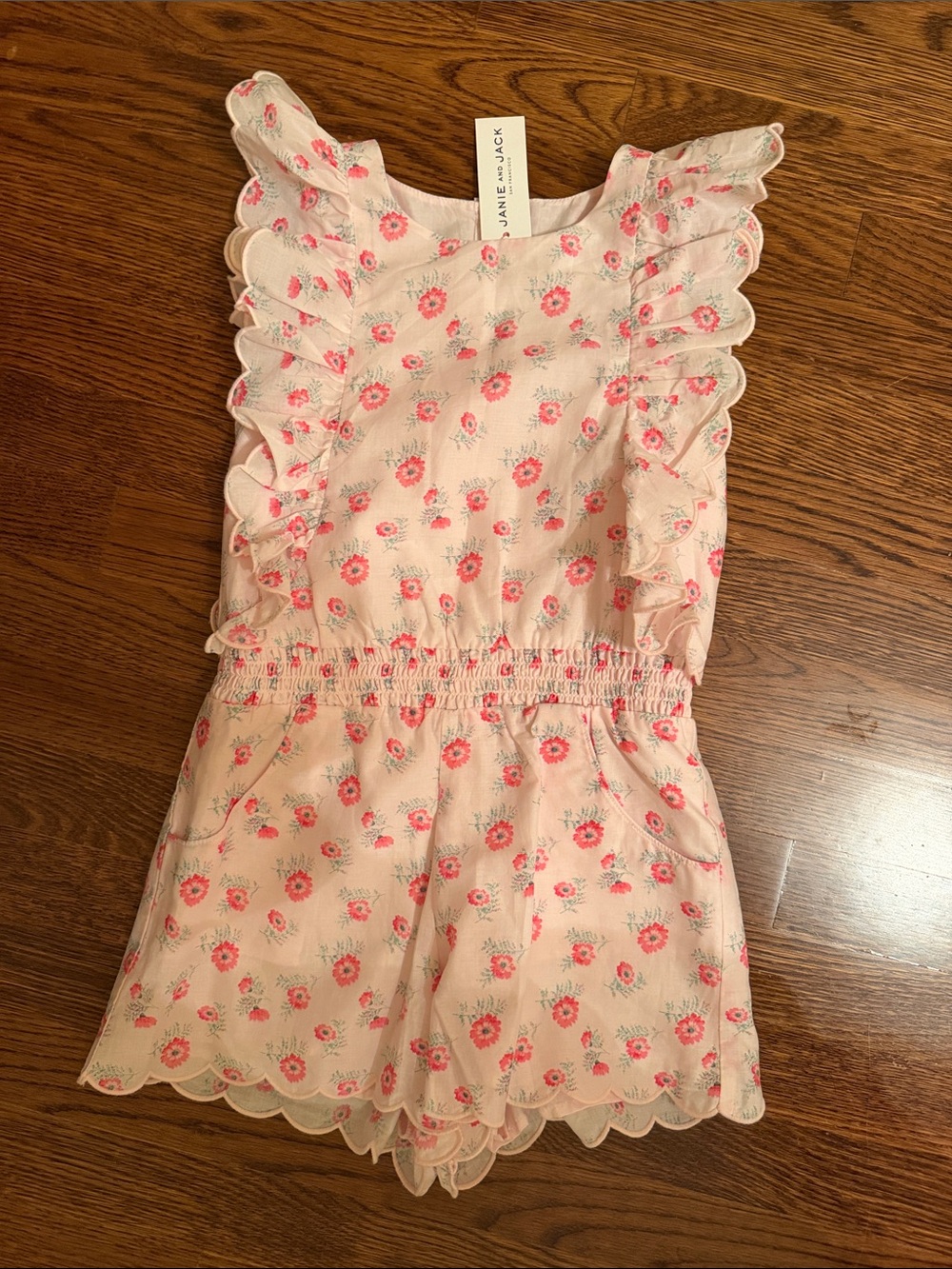 Pink Floral Ruffle Romper for Kids